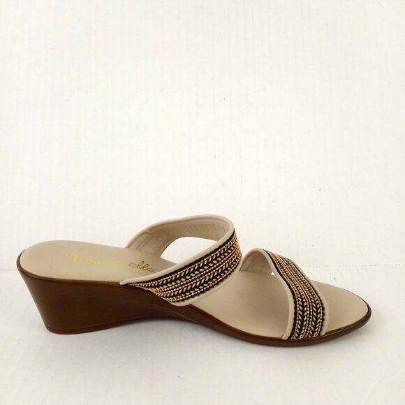 Toscanella MIMMA Double Band Wedge Slip On Sandals Made in Italy - Picture 4 of 9
